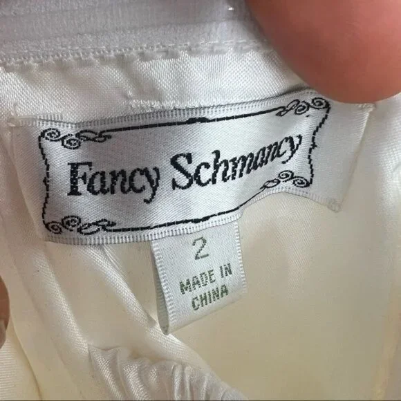 Fancy Schmancy cream long dress gown size 2 - Picture 5 of 7
